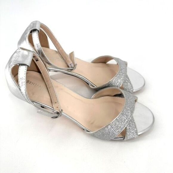 NWOT Touch Ups Clementine Silver Sparkle Glitter Sandal‎ Heels Pumps Size 8 - Picture 5 of 10
